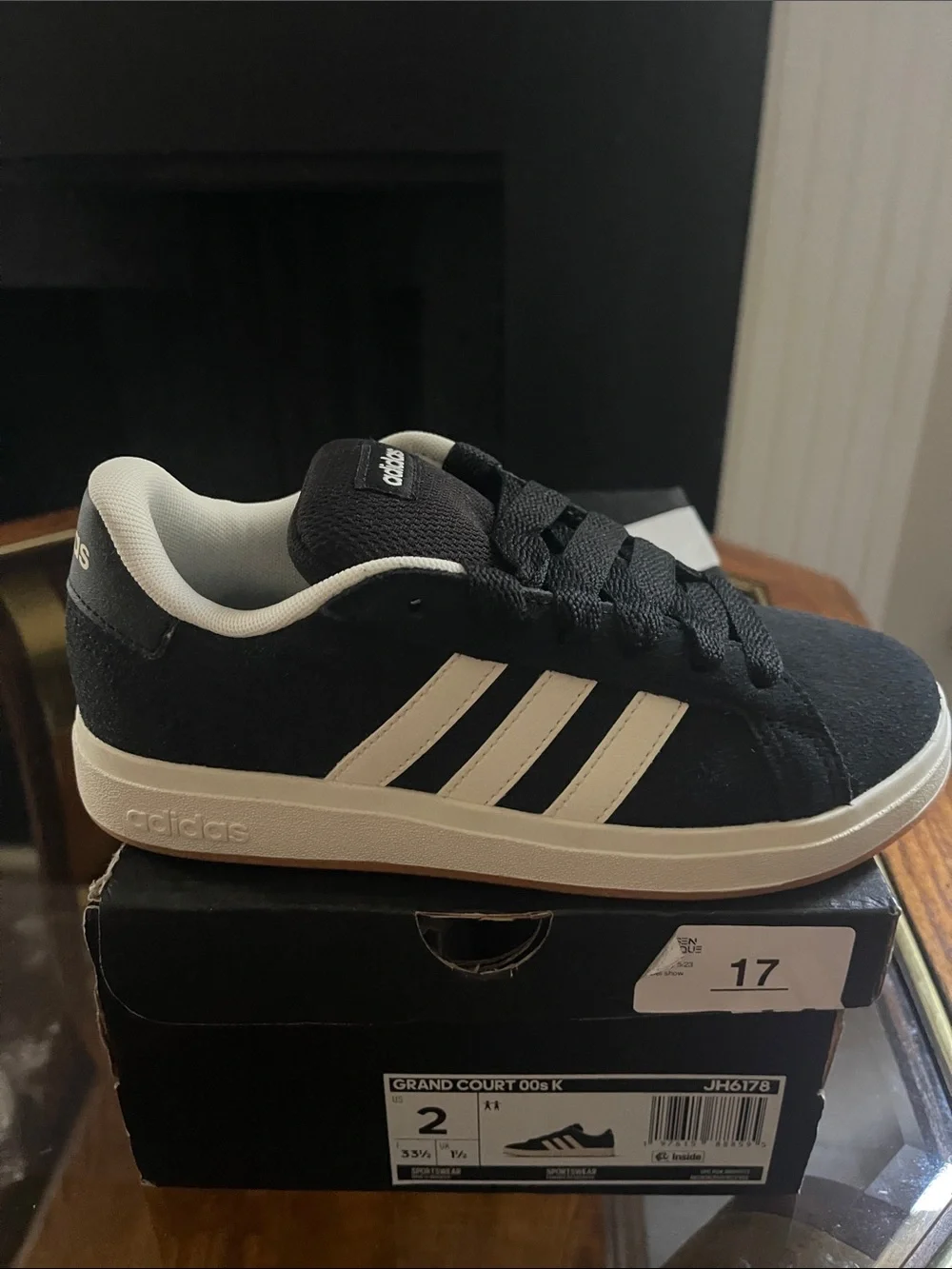 adidas Grand Court 00s Kids Sneakers - Black & White